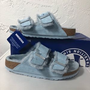 Arizona Shearling  Light Blue 38 US L 7 Narrow Fit